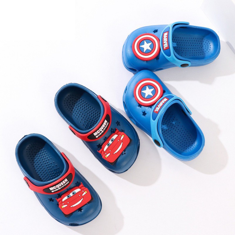 Bobora Giày Crocs Đi Biển Chống Trượt In Hình Siêu Anh Hùng Marvel Cho Bé