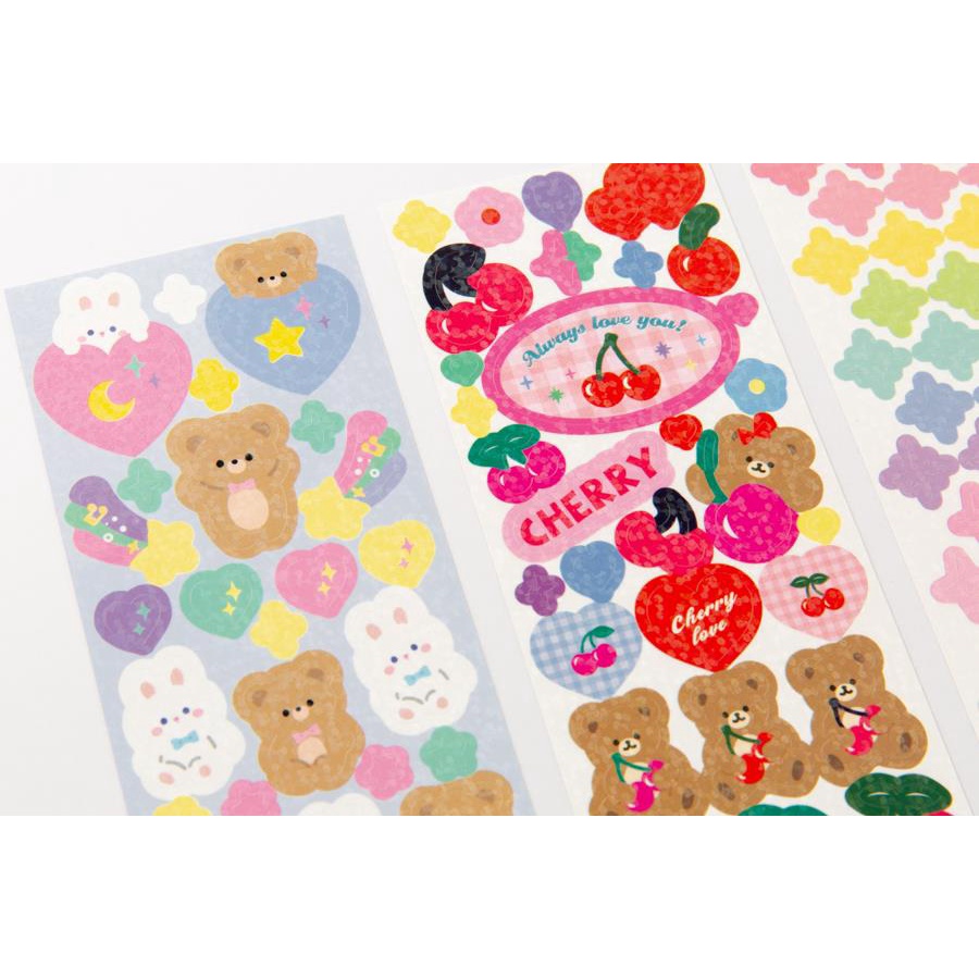 Set 9 Tấm Sticker ARTBOX Hàn Quốc Nhiều Họa Tiết Có Phong Bì Đựng Màu Pastel