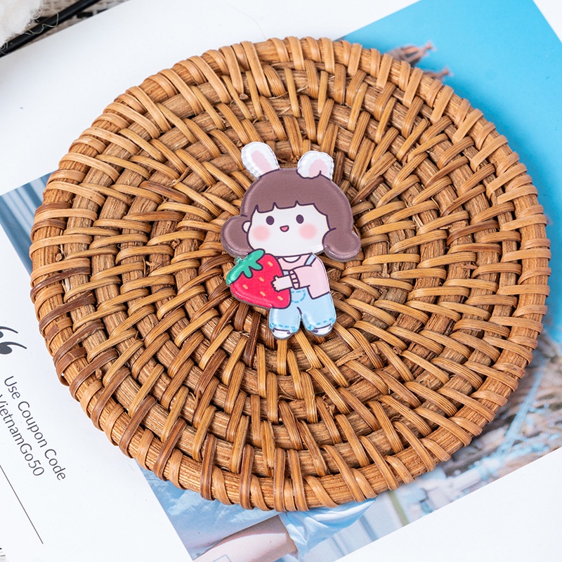 Phụ kiện sticker cài gim trang trí balo túi ví xinh xắn dễ thương
