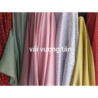 Vải lụa tằm chấm bi