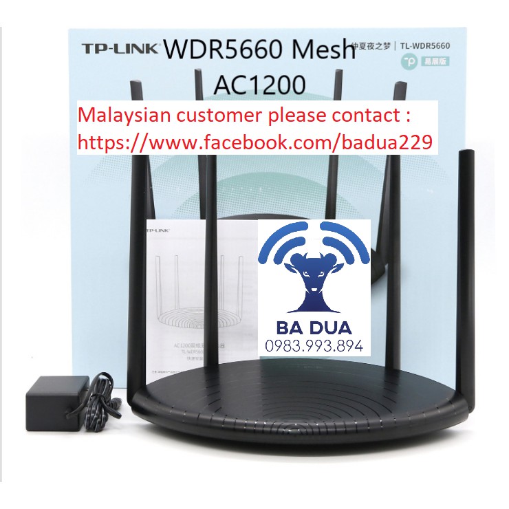 [Mã 159ELSALE hoàn 7% đơn 300K] Bộ Phát Wifi Mesh Wifi Tplink TP-Link WDR5660 AC1200