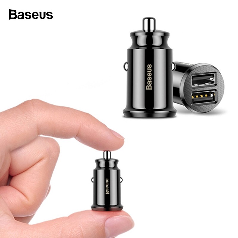 [2 cổng USB]Đầu sạc trên ô-tô Baseus Grain Car Charger C8-K