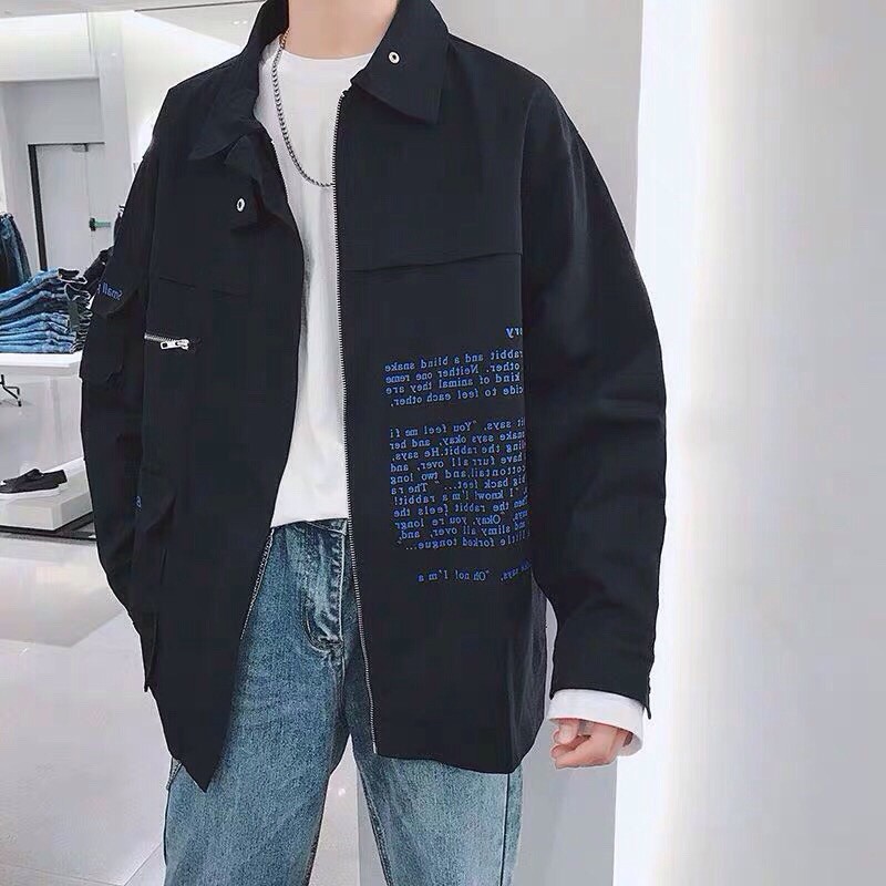 Áo Khoác Kaki Nam Túi Hộp Phối Chữ Thời Trang Hàn 2 màu | BigBuy360 - bigbuy360.vn