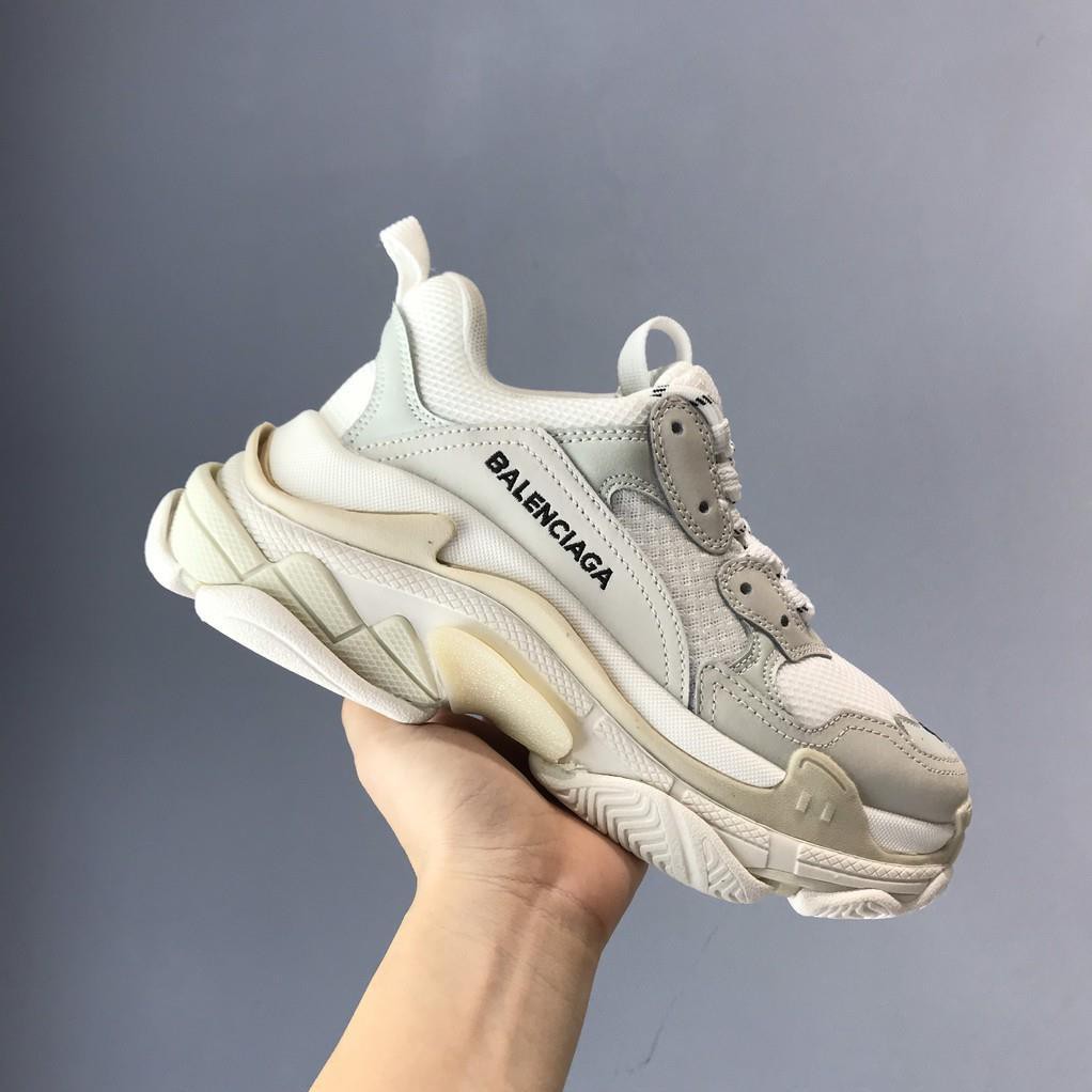 Giày thể thao sneaker Trips trắng full bản trung Hot trend