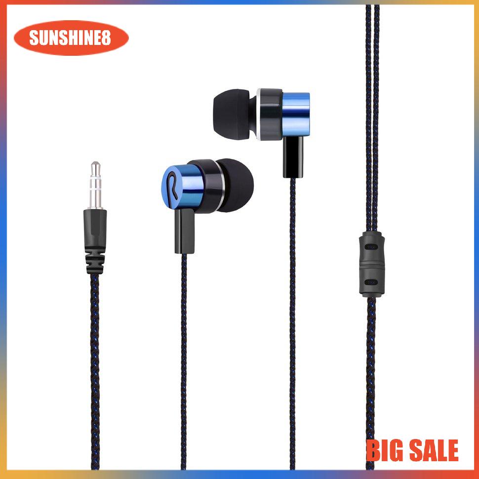 【SUN】Braided Wiring Plating Headset Line K Song Mobile Phone Mp3 Headset Universal