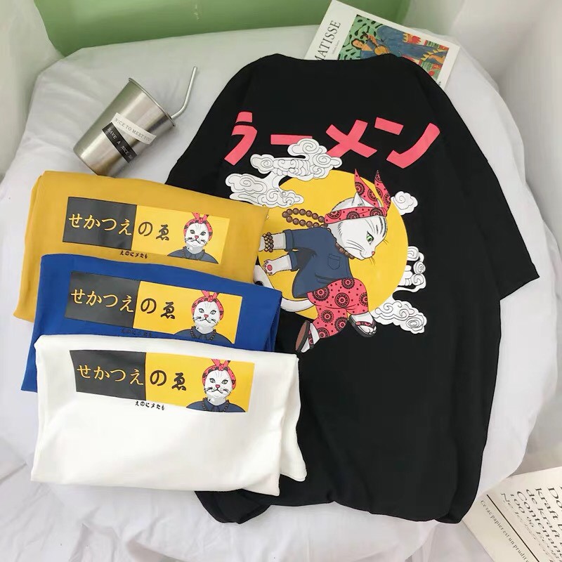 Áo thun tay lỡ unisex form rộng Thỏ Lão Đại nam nữ ulzzang Wind