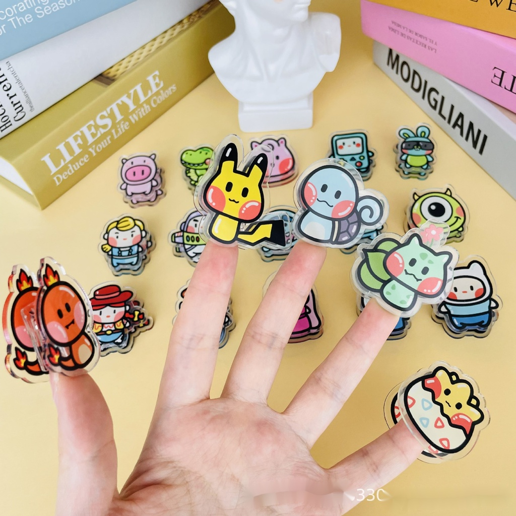 Kẹp Giấy Thử Nghiệm Hoạt Hình Toy Story Ba Mặt Bằng Acrylic Trong Suốt PP Kẹp Niêm Phong Đồ Ăn Nhẹ Hình Gấu Dâu Tây