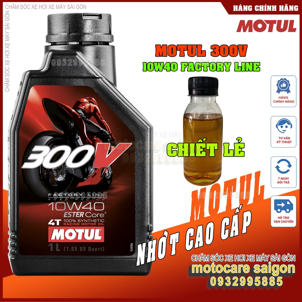 Nhớt cao cấp chính hãng MOTUL 300V 10W40 tem 3 lớp