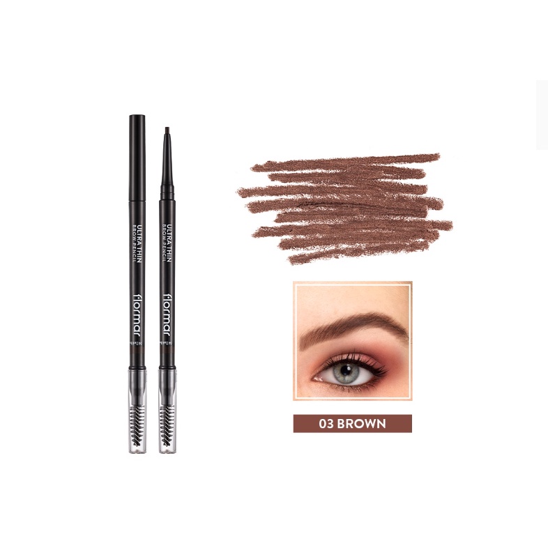 Chì kẻ lông mày Flormar Ultra Thin Brow Pencil chống thấm nước 0.14g