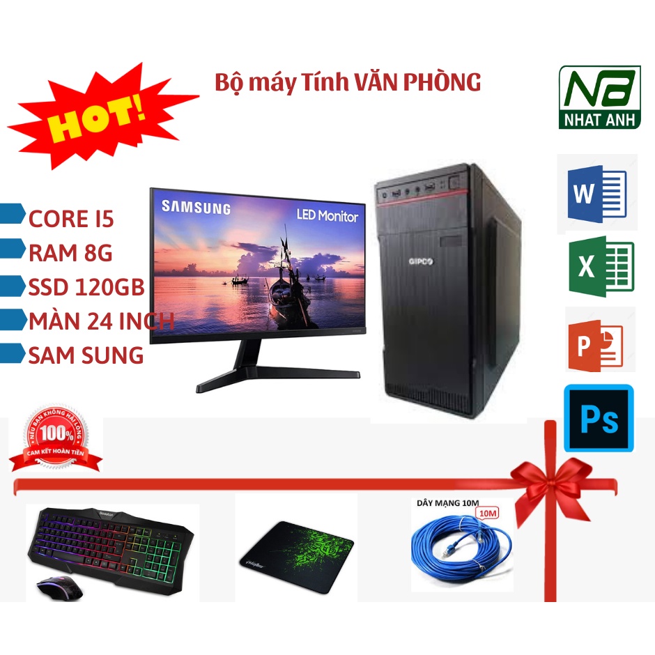 Bộ Máy Tính VĂN PHÒNG VIP 1 Màn 24 inch sam sung bảo hành chính hãng  2 năm