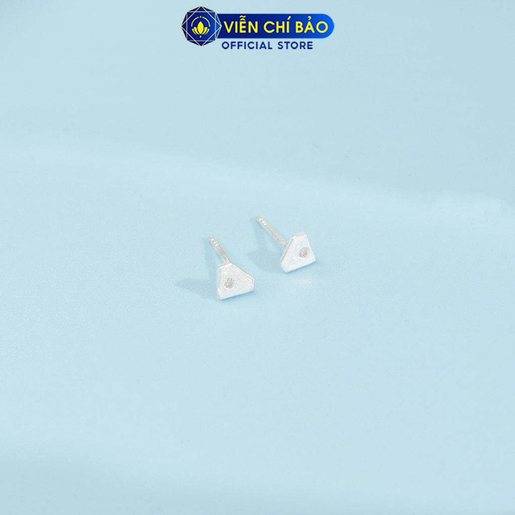 Bông tai kim cương chất liệu bạc 925 thời trang phụ kiện trang sức nữ Viễn Chí Bảo E056