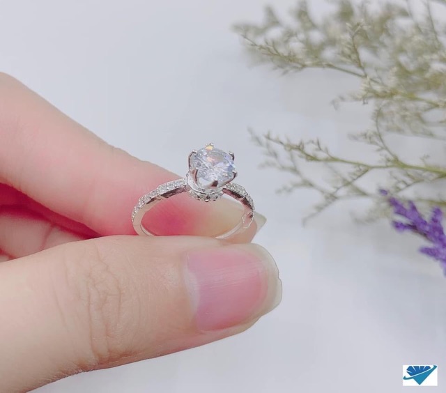 NHẪN BẠC NỮ MẶT ĐÁ TRẮNG CAO CẤP - TRANG SỨC BẠC