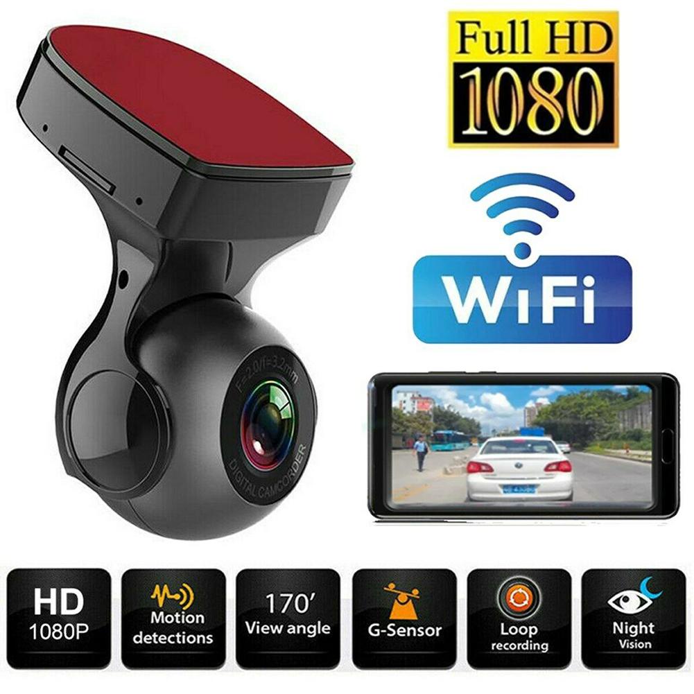 Camera hành trình ô tô Xe Hơi DVR Hỗ Trợ WIFI APP 1080P HD Tầm Nhìn Ban Đêm Ống Kính Kép kết nối máy ảnh với điện thoại ạ