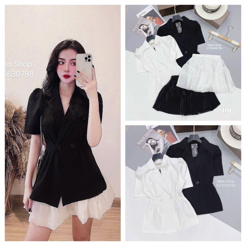 🌈 SÉT ÁO VEST VAI BỒNG CHÂN VÁY TƠ ÓNG🎉