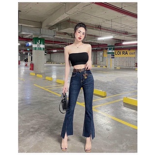 |cuahangjeans| Quần jeans ống loe xẻ lai 9 tấc 2 màu