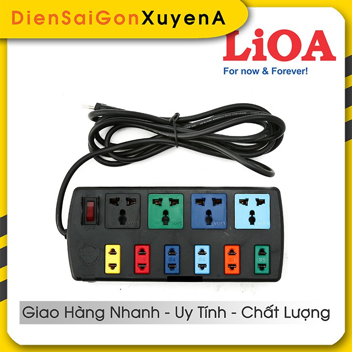 Ổ cắm điện đa năng 10 ổ cắm 5m Lioa 4D6S52 - phân phối bởi Điện Sài Gòn Xuyên Á