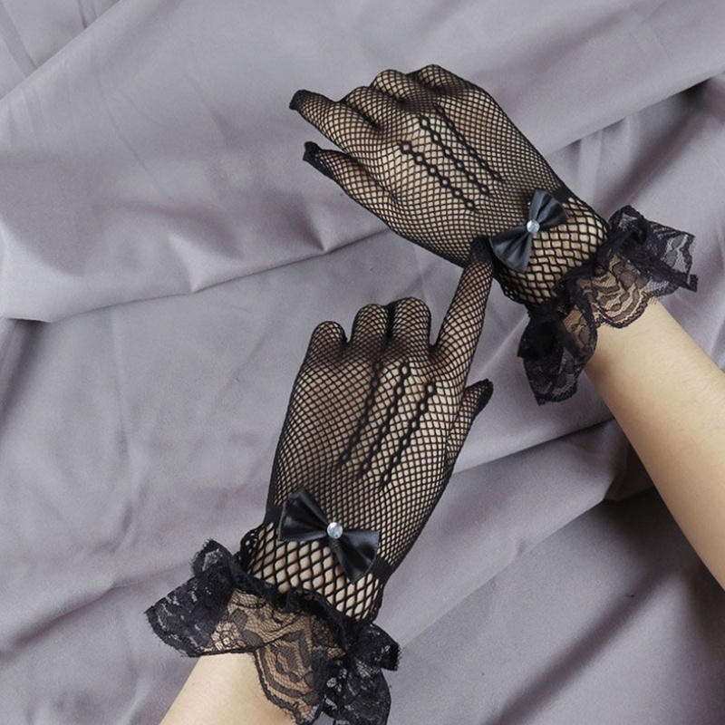 Găng Tay Chống Nắng Siêu Mỏng Co Giãn Chống Tia UV Màu Trắng Đen Thanh Lịch Cho Nữ