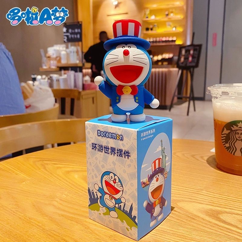 Doraemon đi khắp thế giới  figure  búp bê  vật trang trí  món quà sinh nhật  món quà  chú mèo máy leng keng