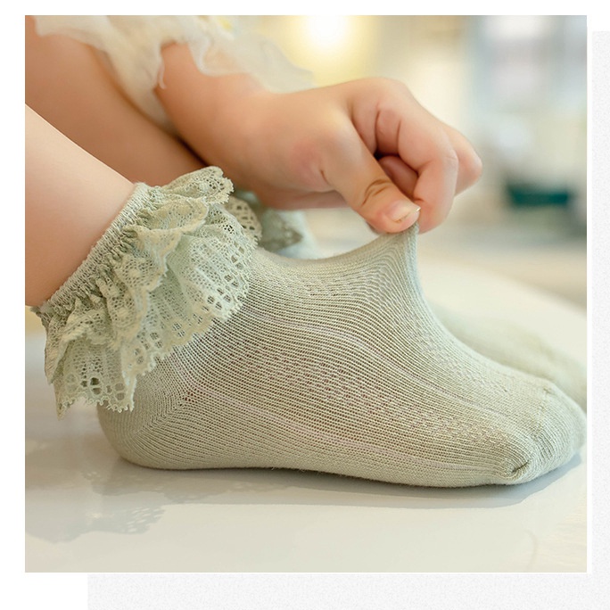Vớ Cotton Mềm Phối Ren Kiểu Công Chúa Cho Bé Gái 1-12 Tuổi