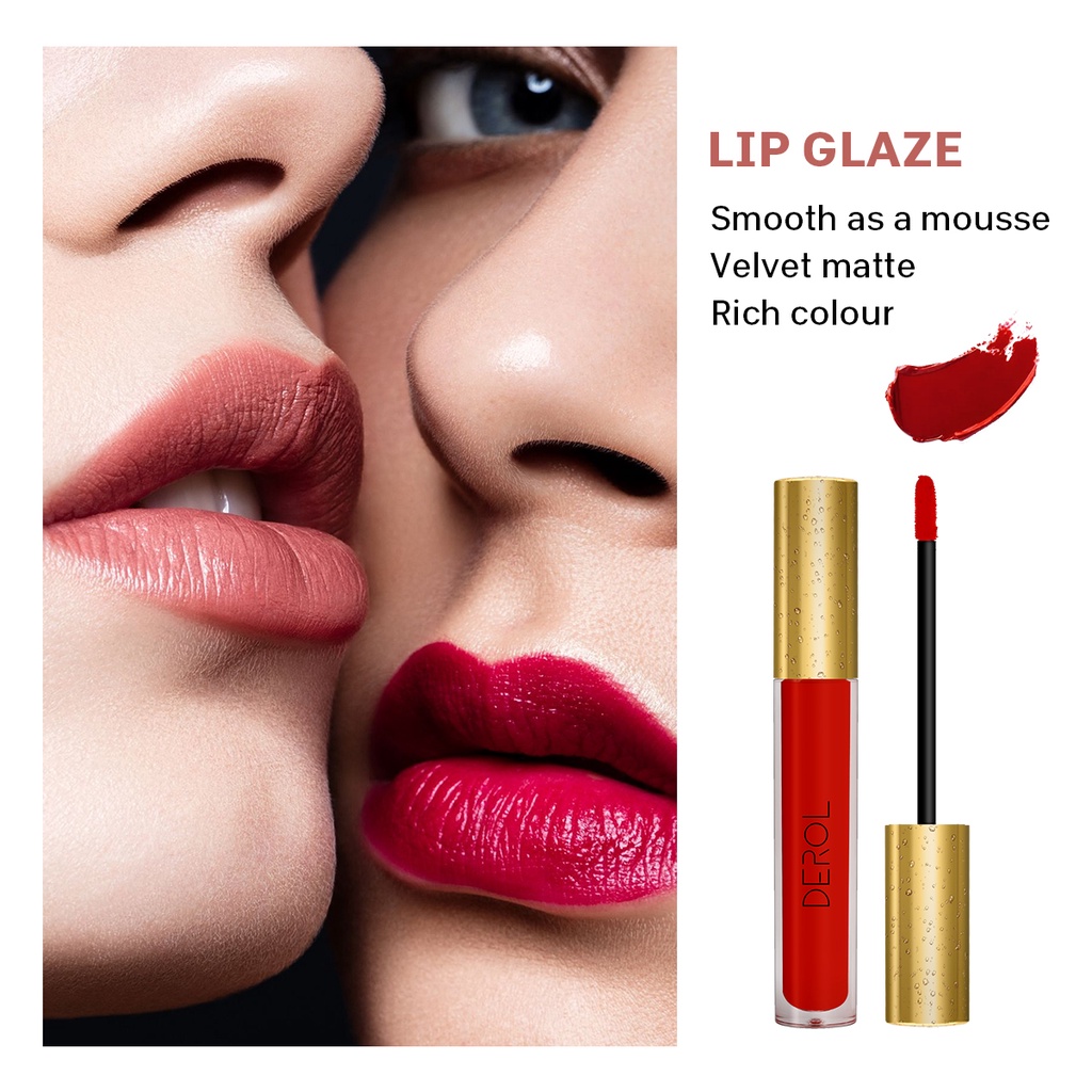 [Hàng mới về] Son kem lì DEROL chống nước lâu phai giúp cho đôi môi đầy đặn