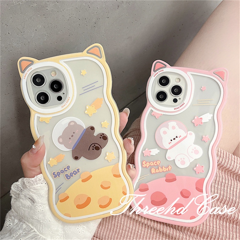 Ốp Điện Thoại Mềm Họa Tiết Tai Thỏ / Gấu Dễ Thương Cho iPhone 14 13 12 11 Pro Max SE2020 X XR Xs Max 7 8 6 6s Plus