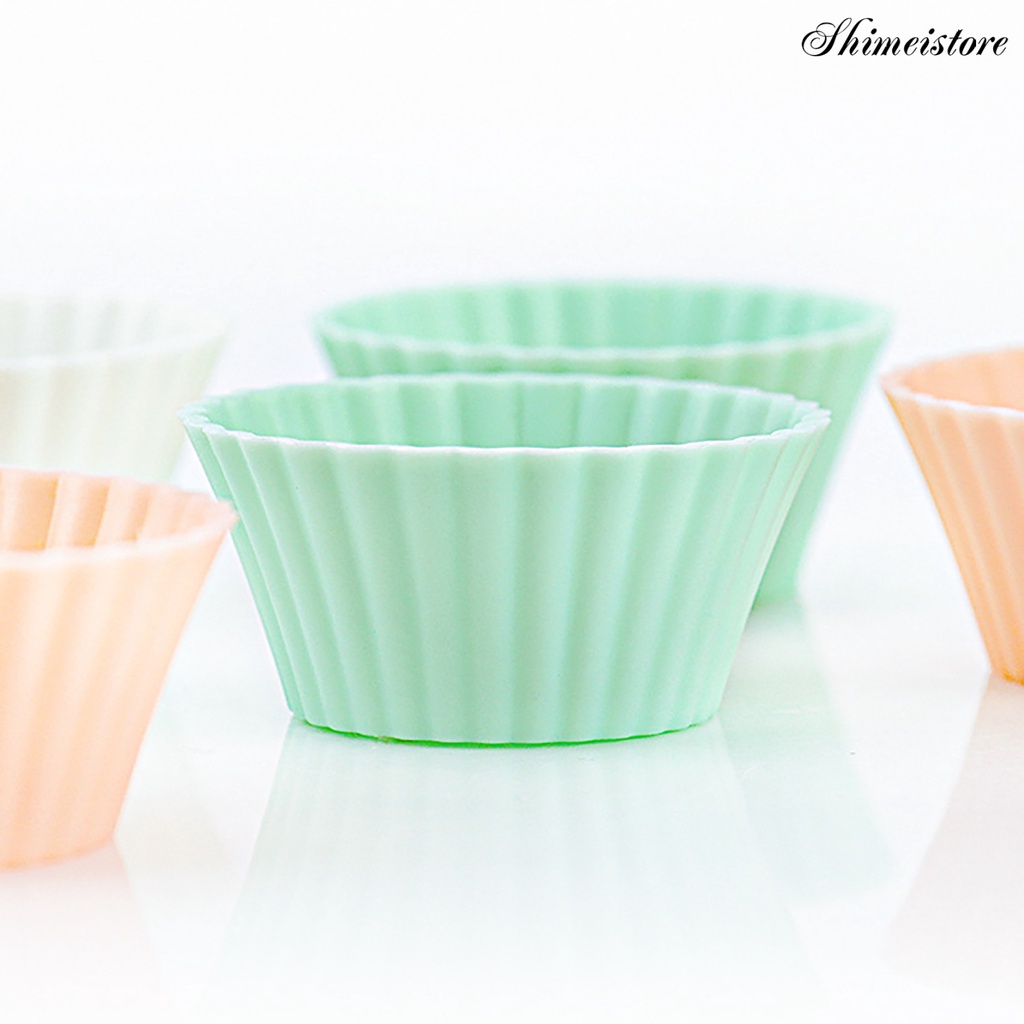 Set 10 Cốc Làm Bánh Muffin Bằng Silicone Chống Dính Linh Hoạt Tiện Dụng