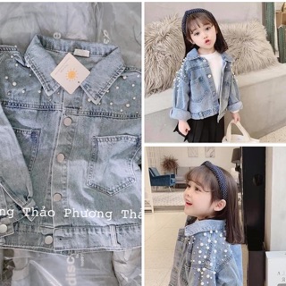ÁO KHOÁC BÒ ĐÍNH NGỌC BÉ GÁI