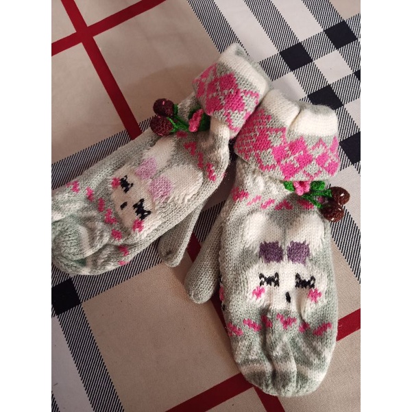 💥sale✨thanh lý mã găng tay len lót nỉ bé gái dưới 10 tuổi