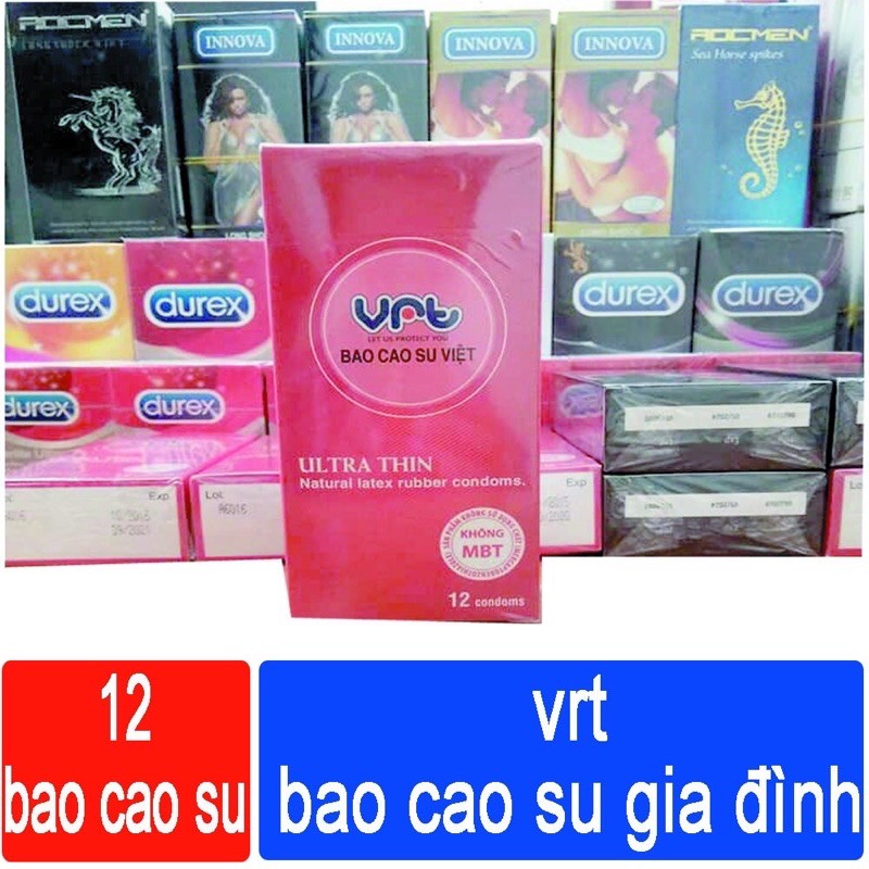 Bao cao su vrt ultra thin (hộp 12 cái) (BCS mỏng hàng Việt Nam)