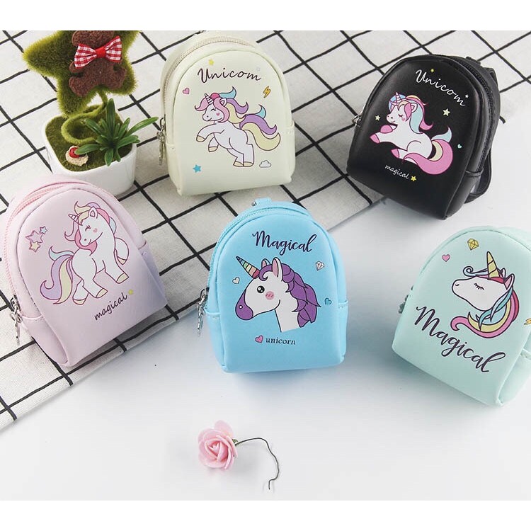 Móc khóa balo ví phồng unicorn xinh (ib shop chọn mẫu)