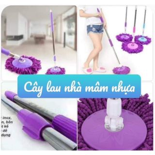 Cây lau nhà rời mâm nhựa mâm inox