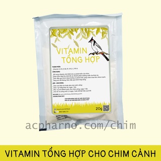 Vitamin Tổng Hợp Dành Cho Chim Cảnh, cu gáy, chào mào, khướu, vẹt, chích chòe, săn mồi, họa mi 20g Vitamin A D E C B