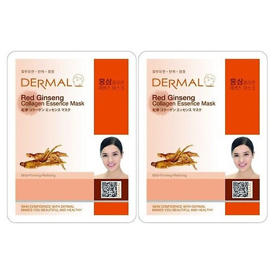 Mặt Nạ Chiết Xuất Hồng Sâm Làm Săn Chắc Da Dermal Red Ginseng Collagen Essence Mask 23g/ miếng