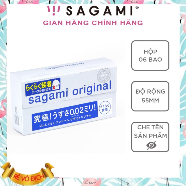 Bao cao su Sagami Original 0.02 mm Quick - Siêu mỏng - Hộp 6 chiếc [Free Ship]