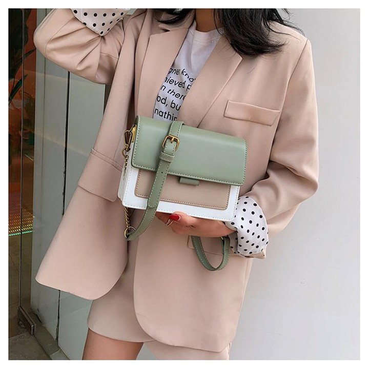 Túi đeo chéo nữ màu vintage phong cách Hàn Quốc, size 19,5, da PU cao cấp T185 | BigBuy360 - bigbuy360.vn