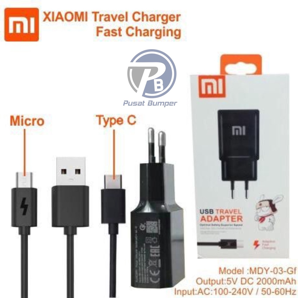 Bộ Sạc Nhanh xiaomi 2A MDY-03-GF Type C MI4C MI5C REDMI 9 9a 9c Note 7 8 9 PB1694
