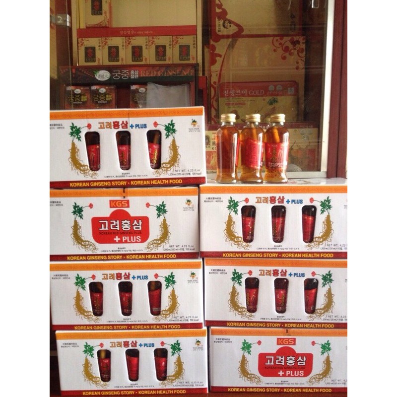 Nước hồng sâm có củ KGS Hàn Quốc 10 chai x 120ml, nước hồng sâm, PP Sâm Yến Thái An | BigBuy360 - bigbuy360.vn