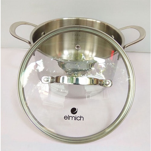 Nồi inox cao cấp 3 lớp đáy liền Elmich Trimax EL- 3731-3732-3733-3734-3735-3736 size 16cm-18cm-20cm-24cm-26cm-28cm