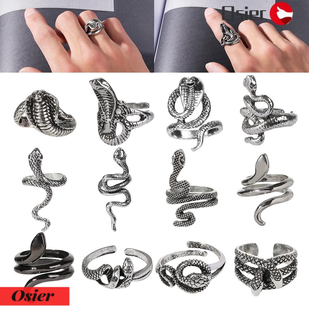 Osier1 Nhẫn Hình Rắn Cổ Điển Có Thể Điều Chỉnh