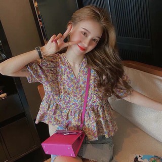 Áo hoa nhí tím bèo babydoll siêu hot