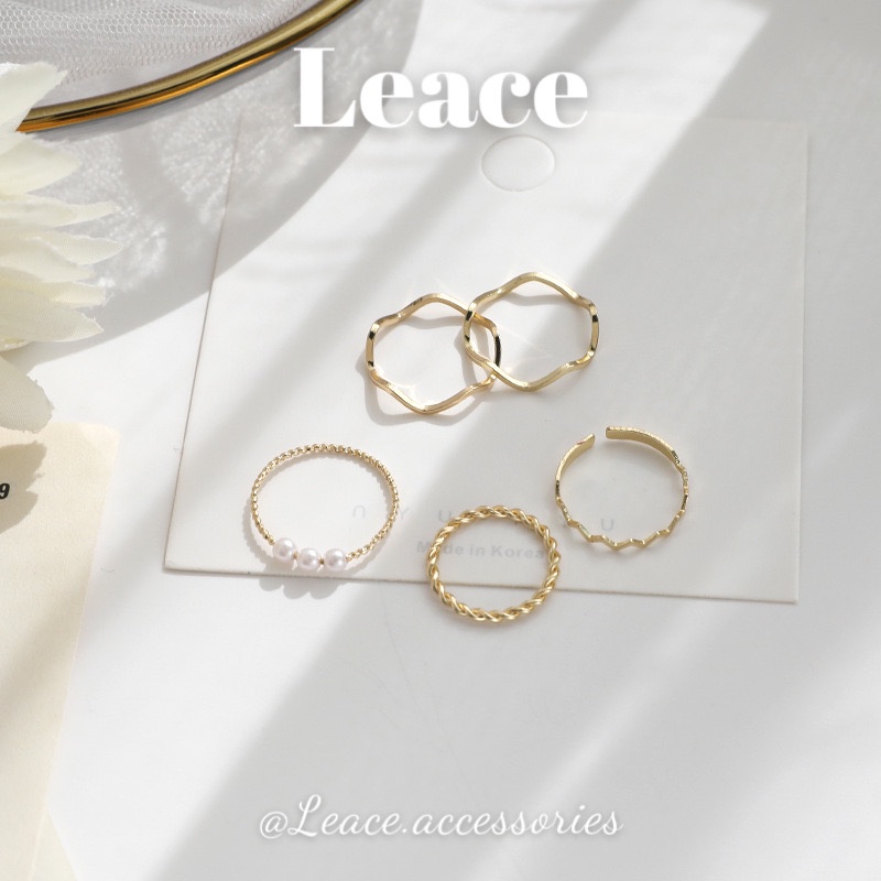 Set nhẫn, bộ nhẫn thời trang phong cách Hàn Quốc R001 Leace.accessories