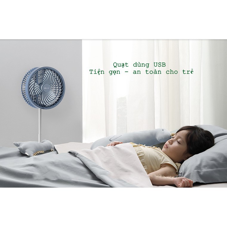 QUẠT MINI SẠC USB CÓ THỂ KÉO CAO HOẶC GẤP NHỎ GỌN TREO TƯỜNG CHÍNH HÃNG BEAR - BẢO HÀNH 1 NĂM | BigBuy360 - bigbuy360.vn