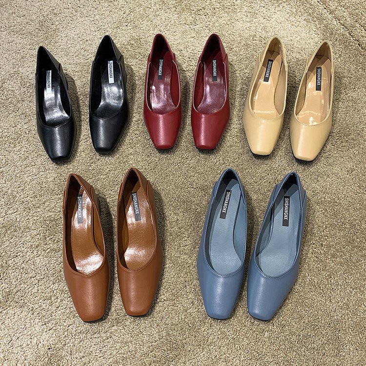 Giày  Phong cách hàn quốc nữ đế vuông mũi dày dép cao gót đơn giản thời trang dép | BigBuy360 - bigbuy360.vn