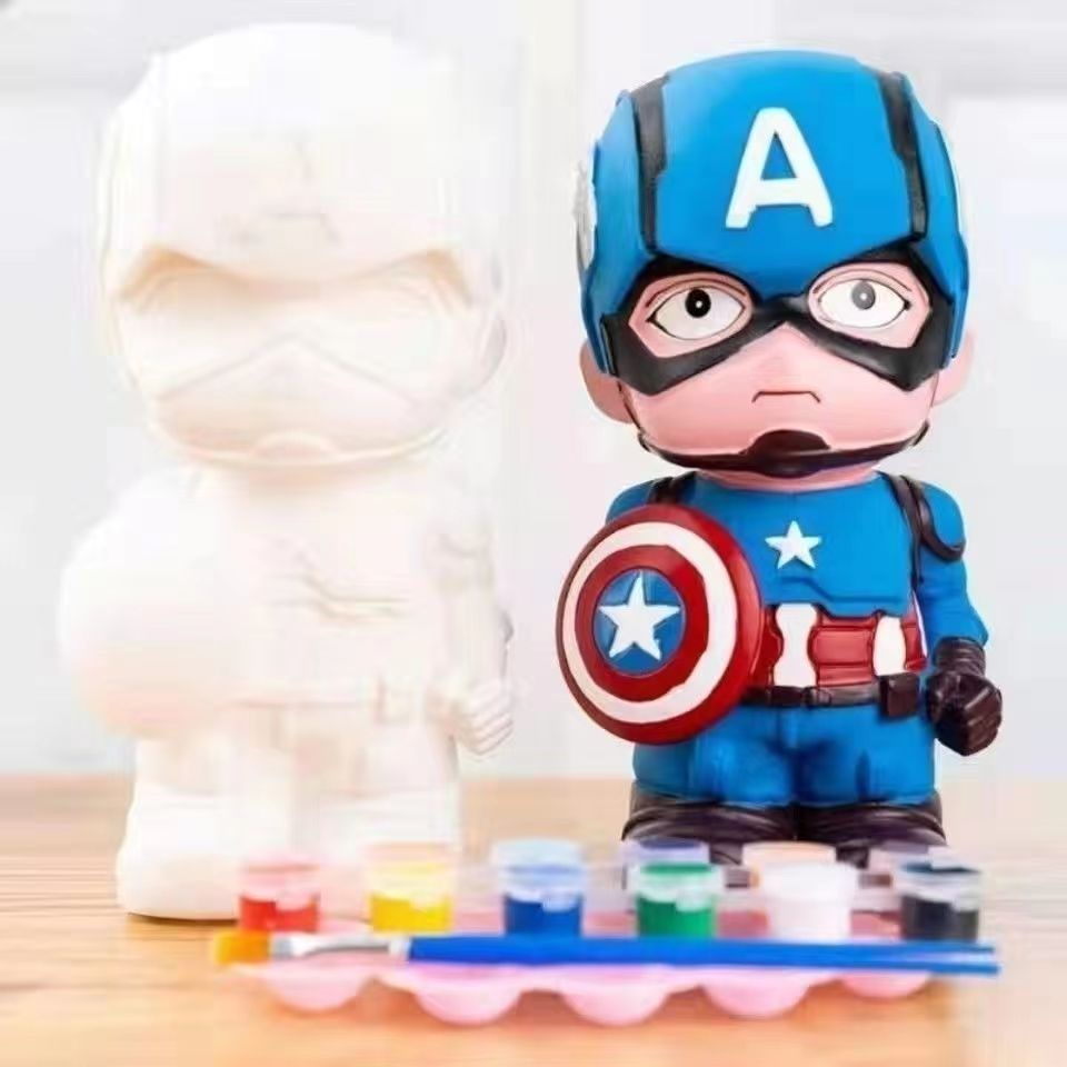 Ống Heo Tiết Kiệm Bằng Vinyl Chống Sốc Hình Doraemon Màu Trắng Sáng Tạo DIY