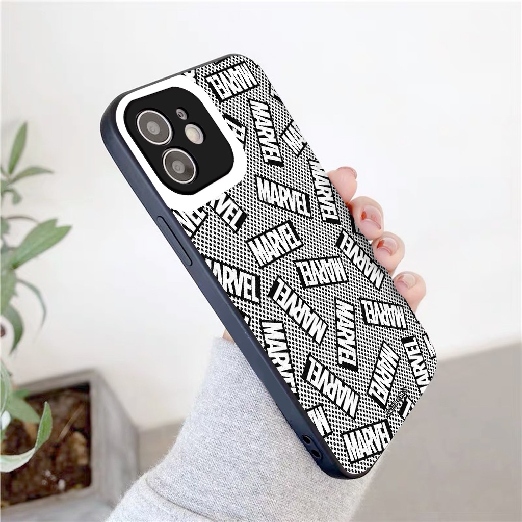 ⚡𝐅𝐑𝐄𝐄 𝐒𝐇𝐈𝐏⚡️ ỐP lưng iphone phong cách Marvel chữ đen trắng cao cấp Ốp vuông bảo vệ camera đủ mã 6 đến 13 promax