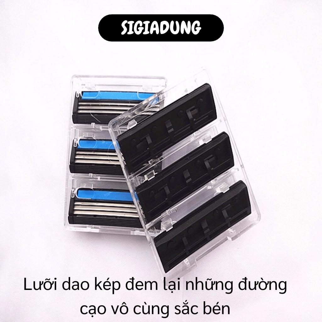 [SALE] Dao Cạo Râu - Bộ Cạo Râu Kèm 5 Lưỡi Dao Kép Thông Minh, Thay Đầu Tiện Lợi, Sắc Bén 5242