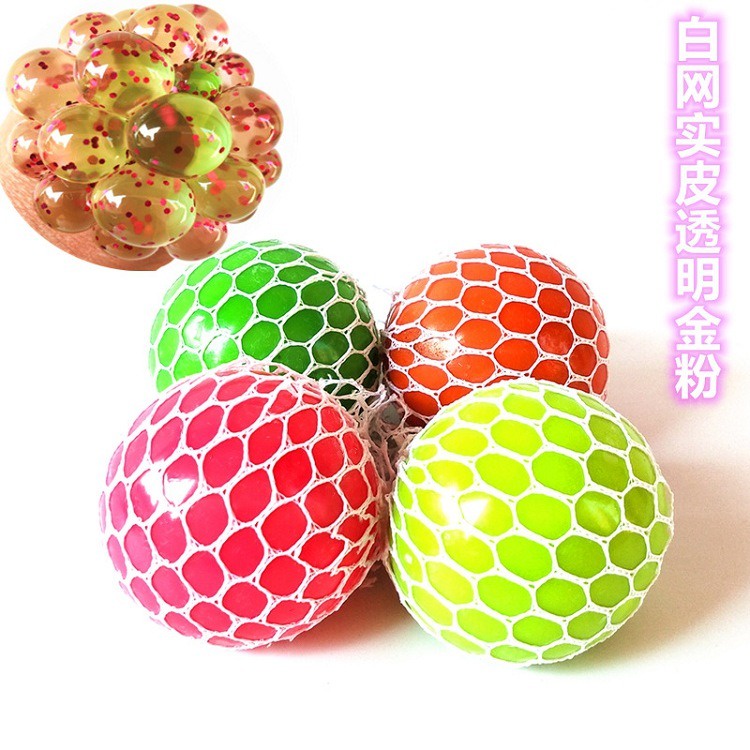 Trứng Lưới Slime Nho Trút Giận, Quả Bóng Lưới Slime Gudetama Squishy Mochi 6.5CM