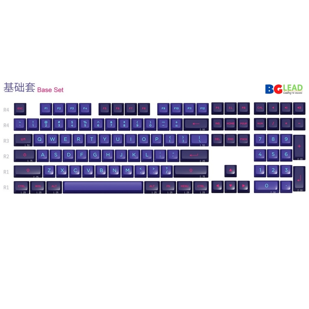 [Chính hãng] Bộ keycap cho bàn phím cơ Akko Neon Cherry Profile 157 nút|ASA Profile 158 nút - Mai Hoàng phân phối