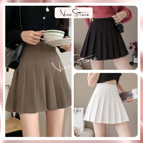 Chân Váy Xếp Ly NinaStore Dáng Xoè Chữ A Cạp Cao Phong Cách Tennis 03 Màu Basic Dễ Dàng Phối Đồ