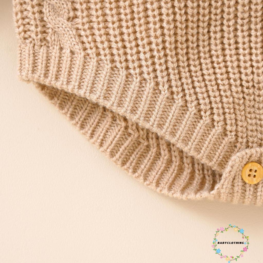 Set Áo Liền Quần Dài Tay Cổ Tròn + Mũ Cho Bé Gái